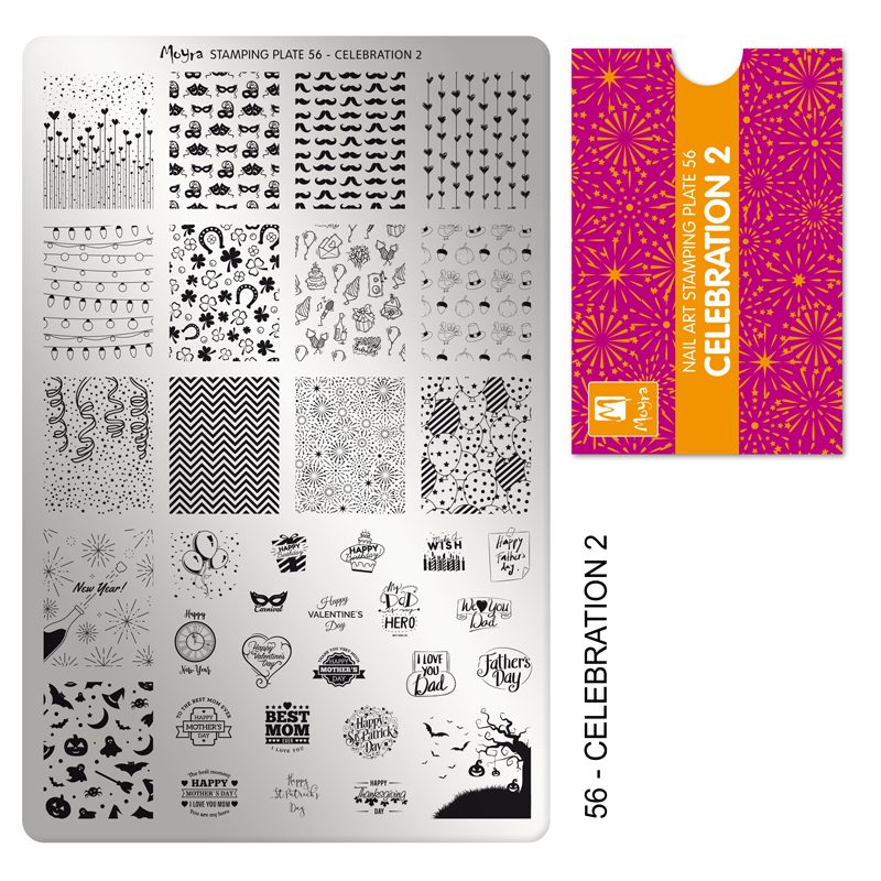 Moyra Stamping Plate 56 Celebration 2 Moyra Stamping Plate 56 Celebration 2