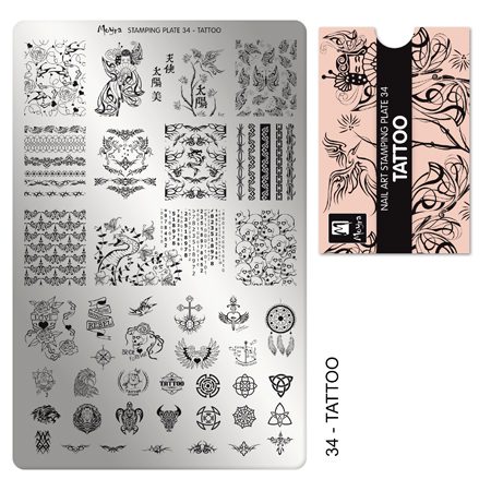 Moyra Stamping Plate 34 Tattoo Moyra Stamping Plate 34 Tattoo