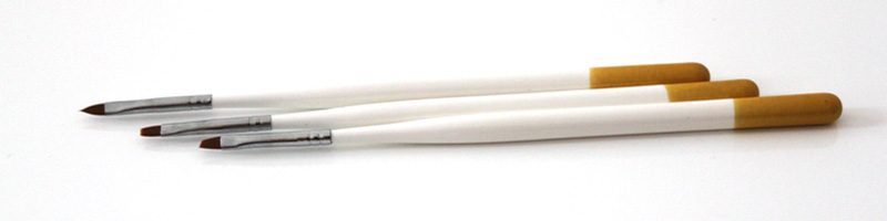 Nail brush set 3 pcs White/Gold Nail brush set 3 pcs White/Gold